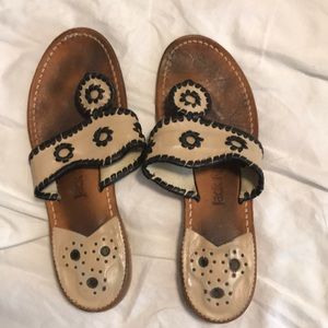 Jack Rogers Cream and Black Sandals